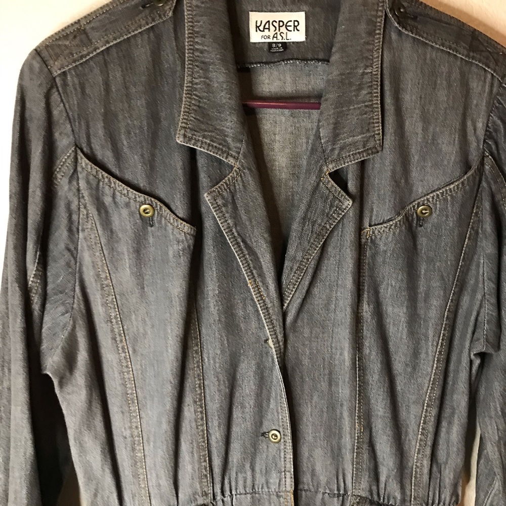 Kasper for A.S.L. Black Denim Dress